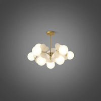 Plafonnier Branche Florale Design Verre Métal, Éclairage Décoratif