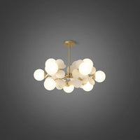 Plafonnier Branche Florale Design Verre Métal, Éclairage Décoratif