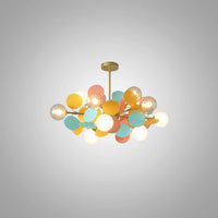 Plafonnier Branche Florale Design Verre Métal, Éclairage Décoratif