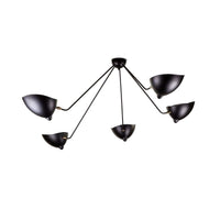 Plafonnier Bras Articulés Sculptural, Métal Aluminium Laiton Laqué
