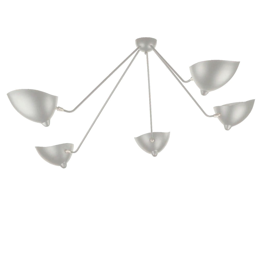 Plafonnier Bras Articulés Sculptural, Métal Aluminium Laiton Laqué