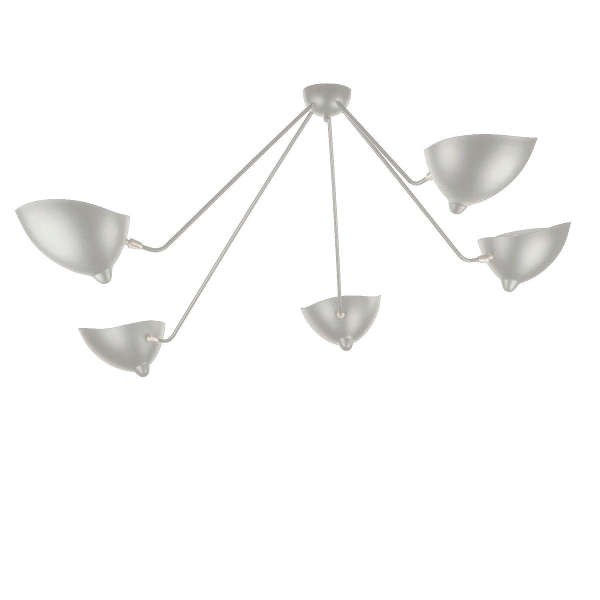 Plafonnier Bras Articulés Sculptural, Métal Aluminium Laiton Laqué