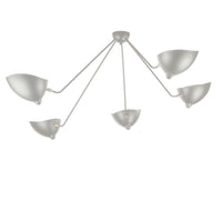 Plafonnier Bras Articulés Sculptural, Métal Aluminium Laiton Laqué