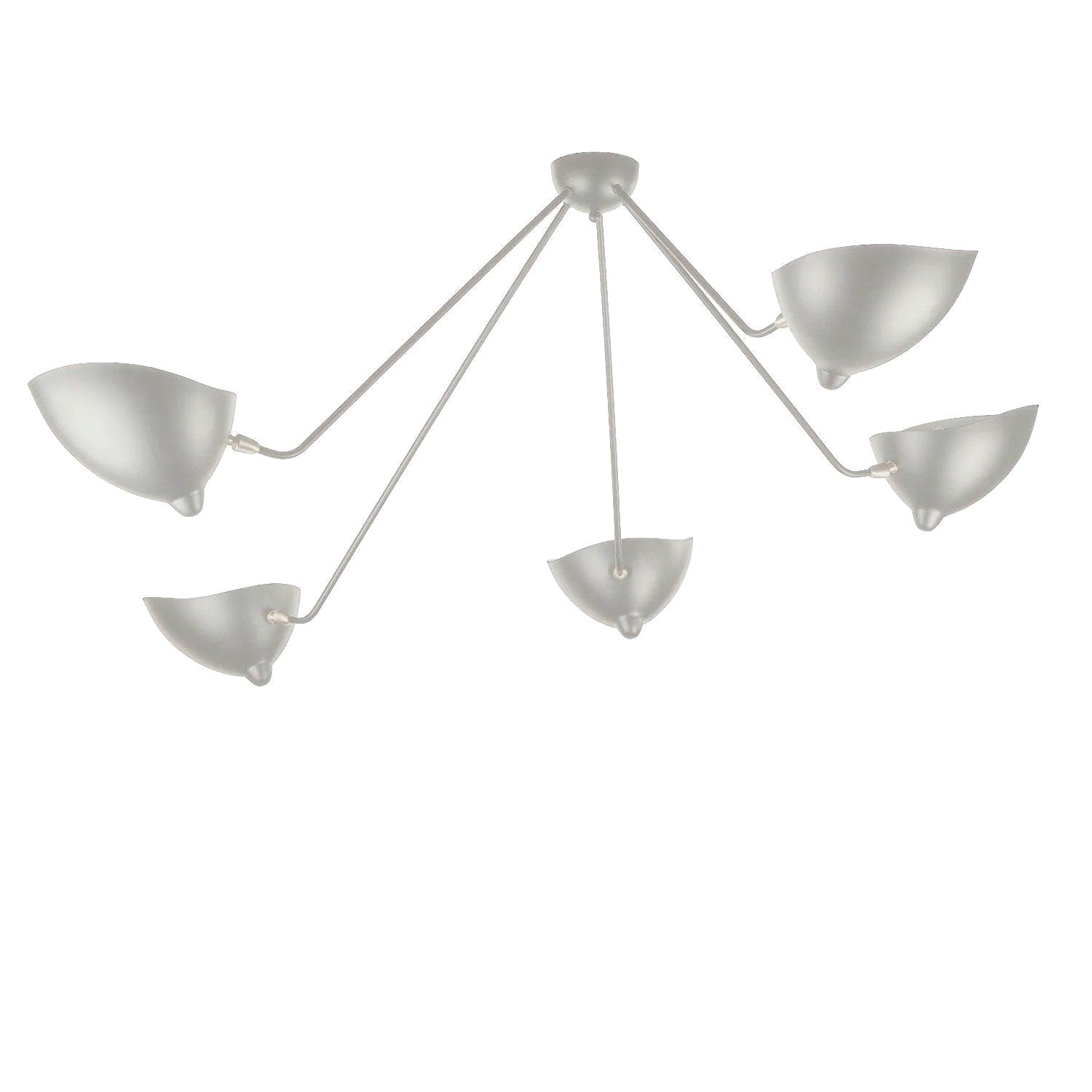 Plafonnier Bras Articulés Sculptural, Métal Aluminium Laiton Laqué