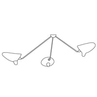 Plafonnier Bras Articulés Sculptural, Métal Aluminium Laiton Laqué
