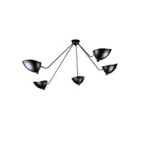 Plafonnier Bras Articulés Sculptural, Métal Aluminium Laiton Laqué