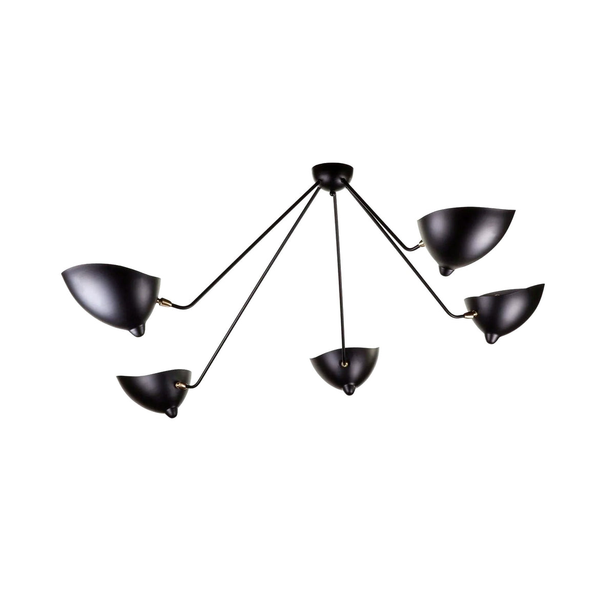 Plafonnier Bras Articulés Sculptural, Métal Aluminium Laiton Laqué