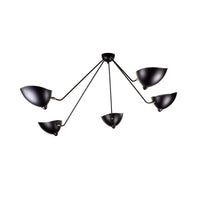 Plafonnier Bras Articulés Sculptural, Métal Aluminium Laiton Laqué
