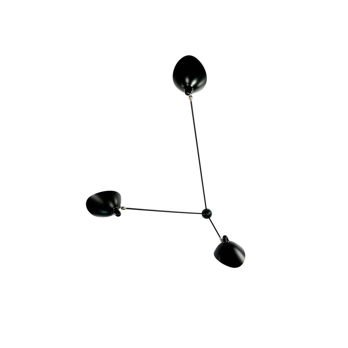 Plafonnier Bras Articulés Sculptural, Métal Aluminium Laiton Laqué