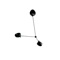 Plafonnier Bras Articulés Sculptural, Métal Aluminium Laiton Laqué