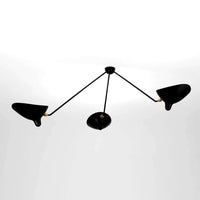 Plafonnier Bras Articulés Sculptural, Métal Aluminium Laiton Laqué