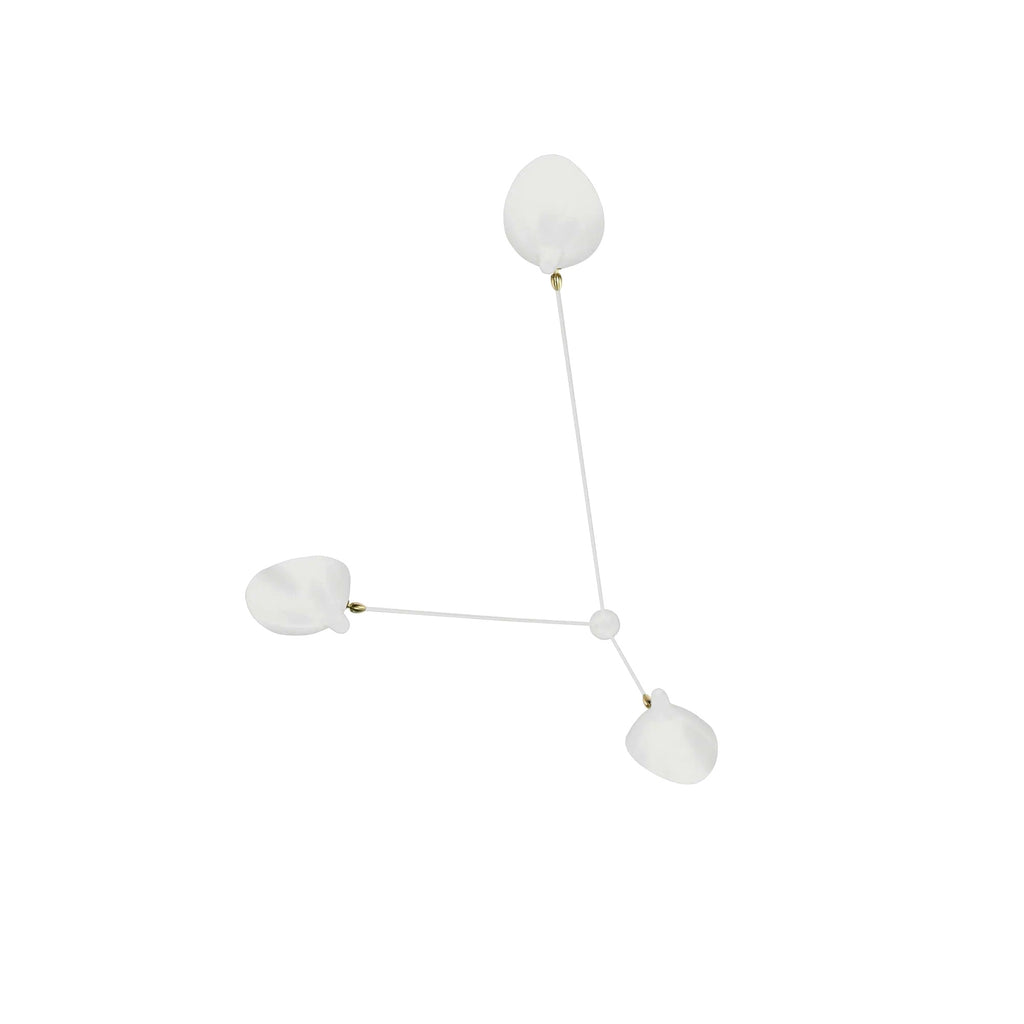 Plafonnier Bras Articulés Sculptural, Métal Aluminium Laiton Laqué