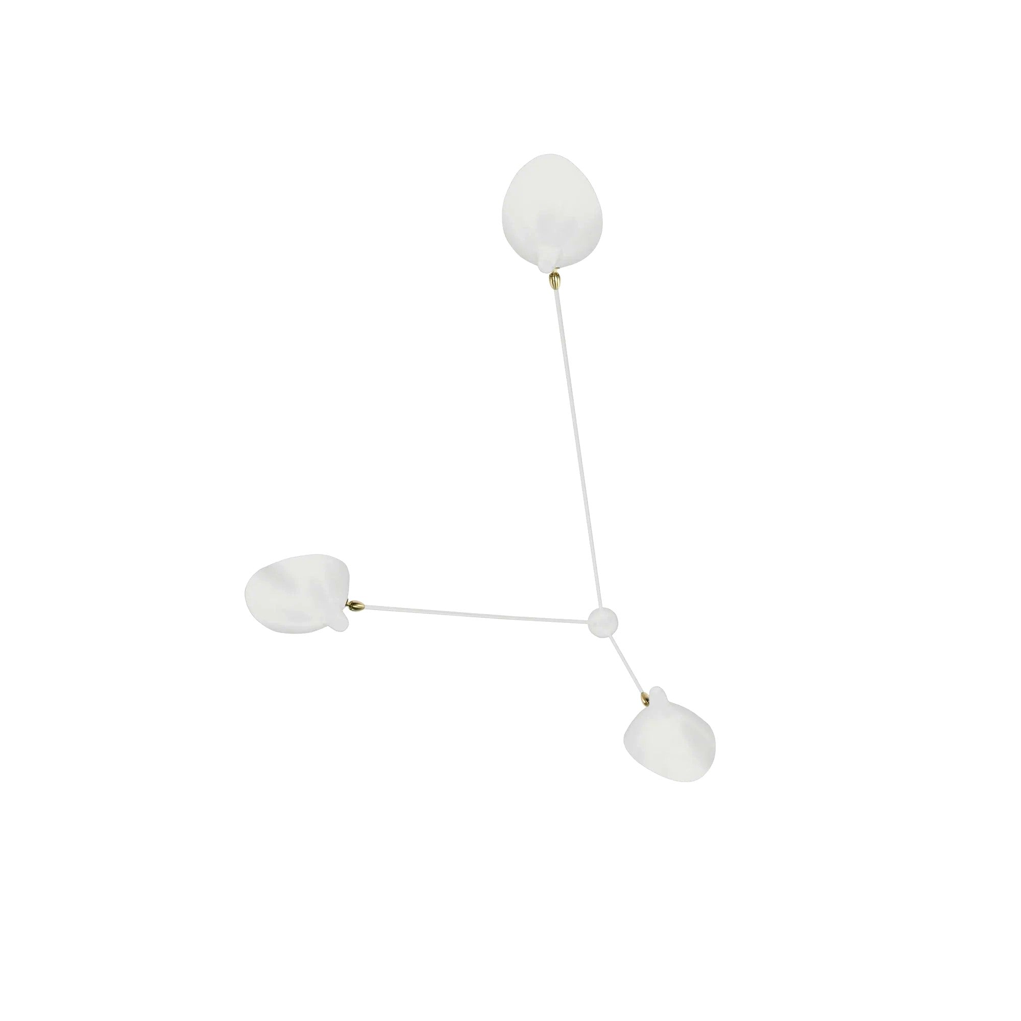 Plafonnier Bras Articulés Sculptural, Métal Aluminium Laiton Laqué