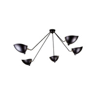 Plafonnier Bras Articulés Sculptural, Métal Aluminium Laiton Laqué