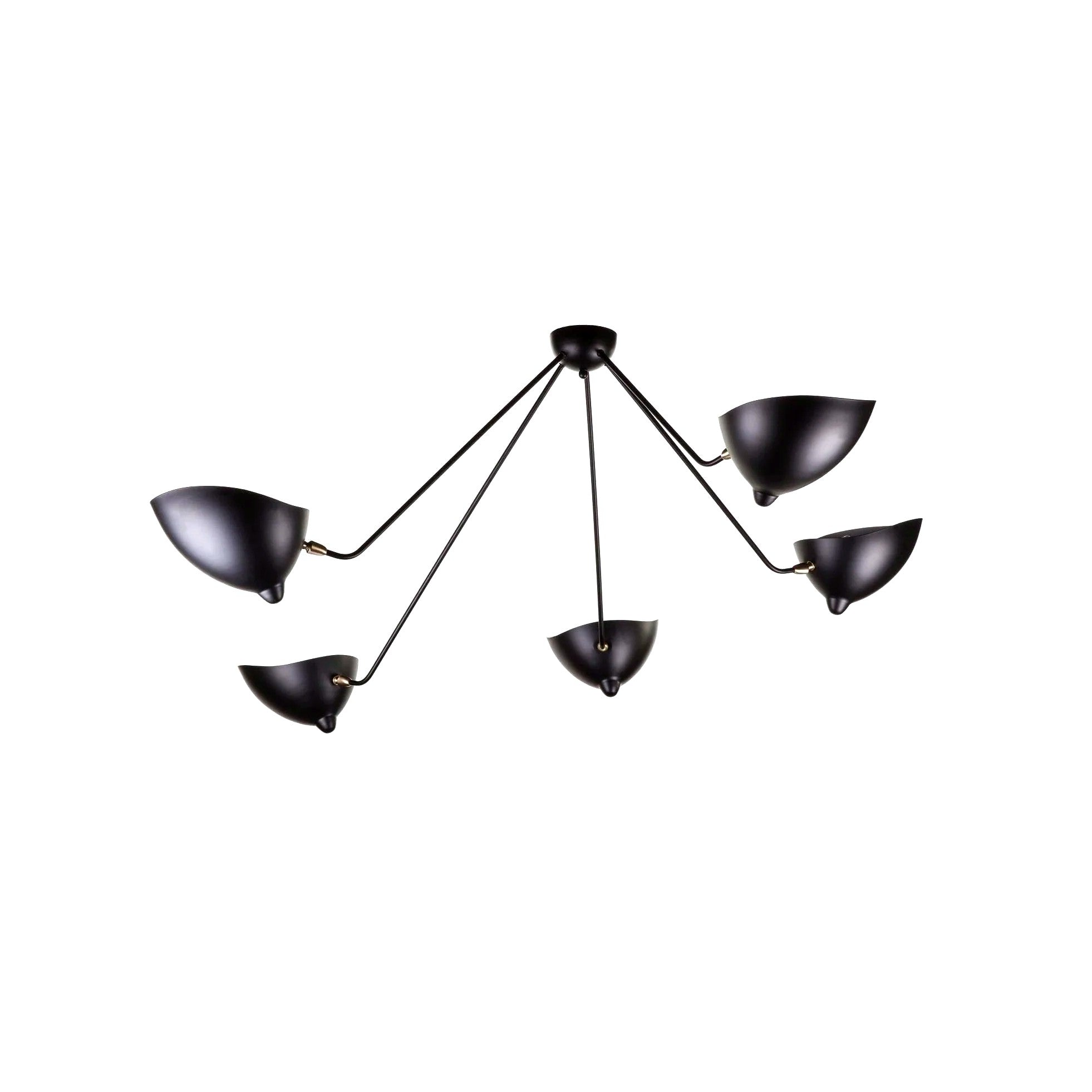 Plafonnier Bras Articulés Sculptural, Métal Aluminium Laiton Laqué Image