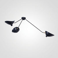 Plafonnier Bras Articulés Sculptural, Métal Aluminium Laiton Laqué