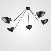 Plafonnier Bras Articulés Sculptural, Métal Aluminium Laiton Laqué