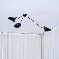 Plafonnier Bras Articulés Sculptural, Métal Aluminium Laiton Laqué