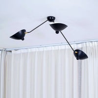 Plafonnier Bras Articulés Sculptural, Métal Aluminium Laiton Laqué