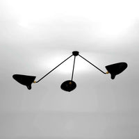 Plafonnier Bras Articulés Sculptural, Métal Aluminium Laiton Laqué