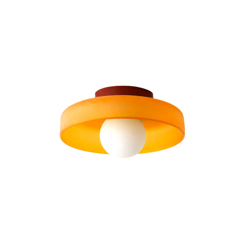 Plafonnier Dôme Verre Métal Rétro Coloré, Design Joyeux Moderne