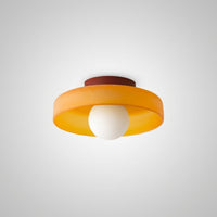 Plafonnier Dôme Verre Métal Rétro Coloré, Design Joyeux Moderne