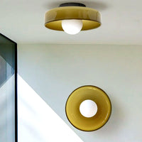 Plafonnier Dôme Verre Métal Rétro Coloré, Design Joyeux Moderne