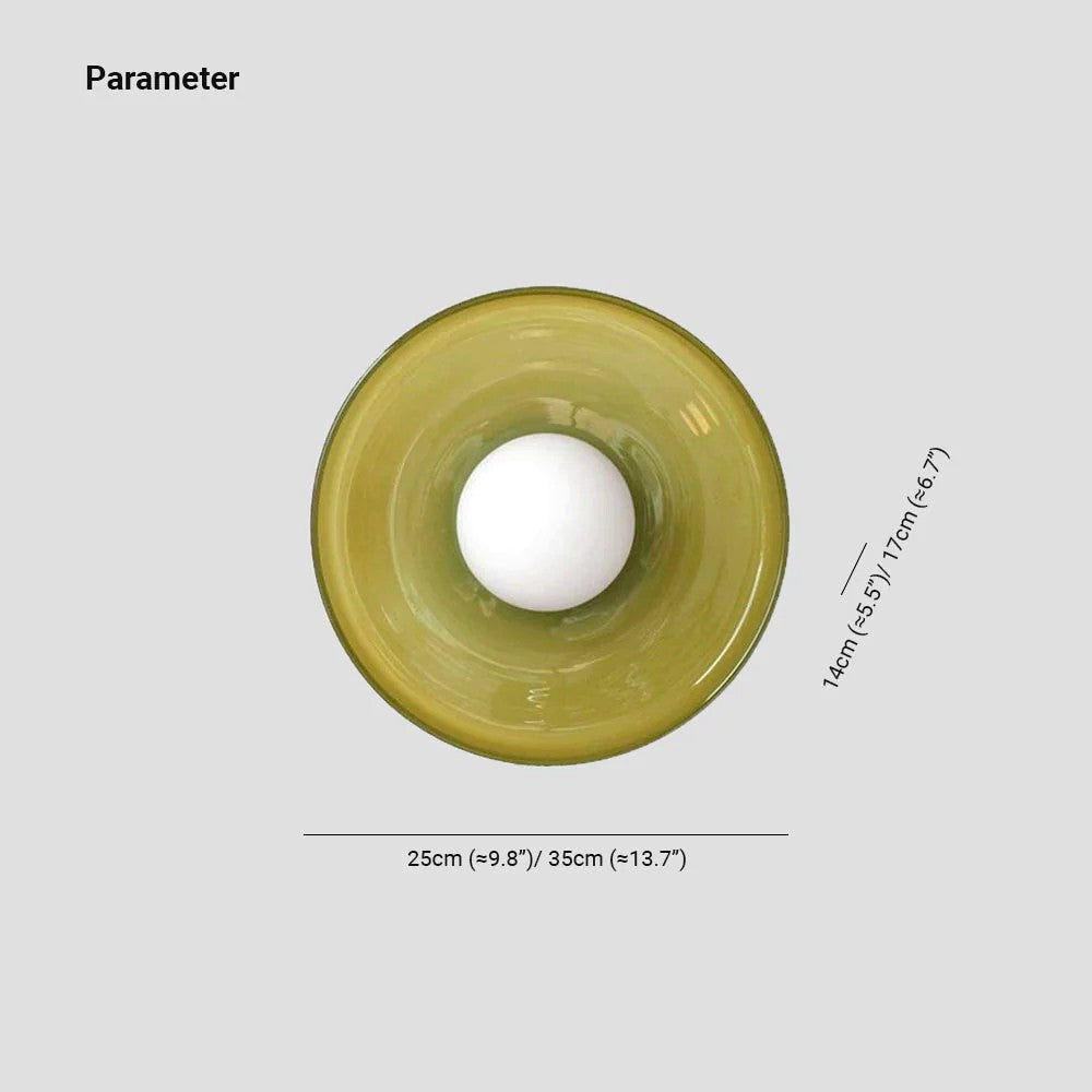 Plafonnier Dôme Verre Métal Rétro Coloré, Design Joyeux Moderne