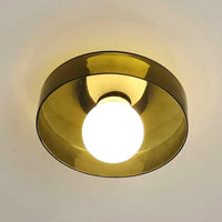 Plafonnier Dôme Verre Métal Rétro Coloré, Design Joyeux Moderne