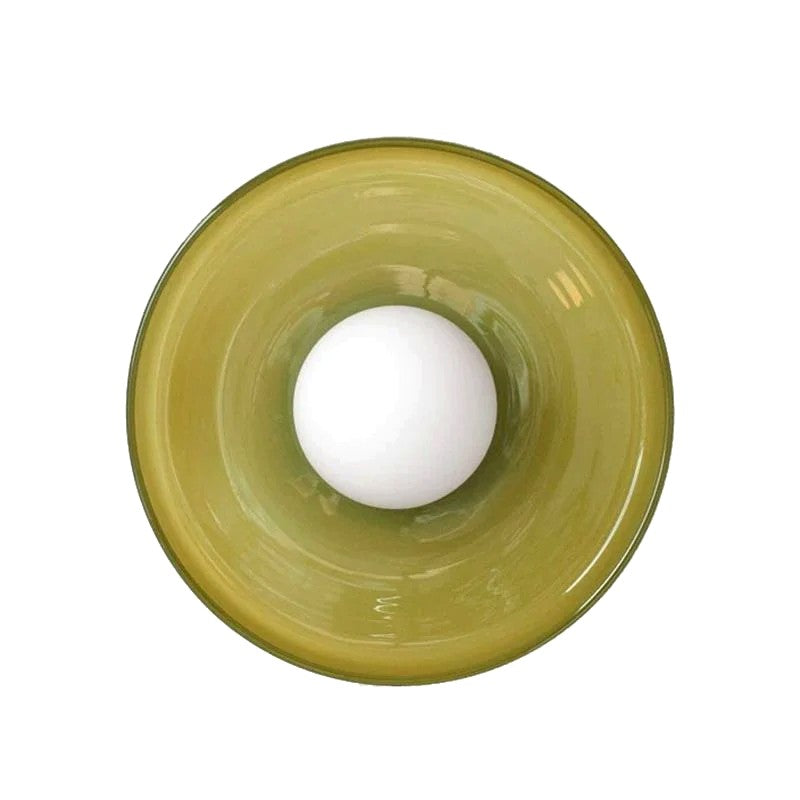 Plafonnier Dôme Verre Métal Rétro Coloré, Design Joyeux Moderne