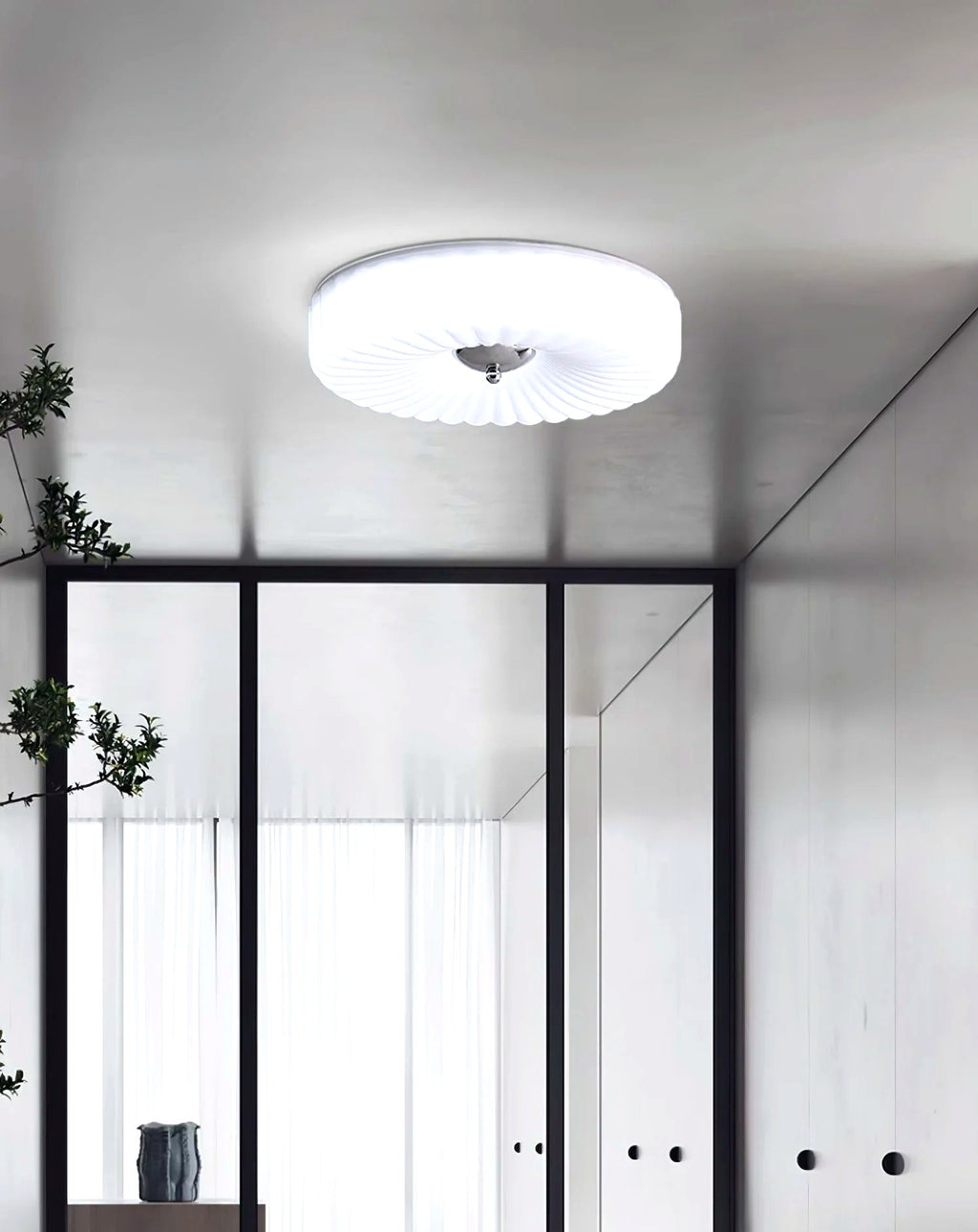 Plafonnier Encastré Verre Minimaliste, Design Épuré Discret Moderne