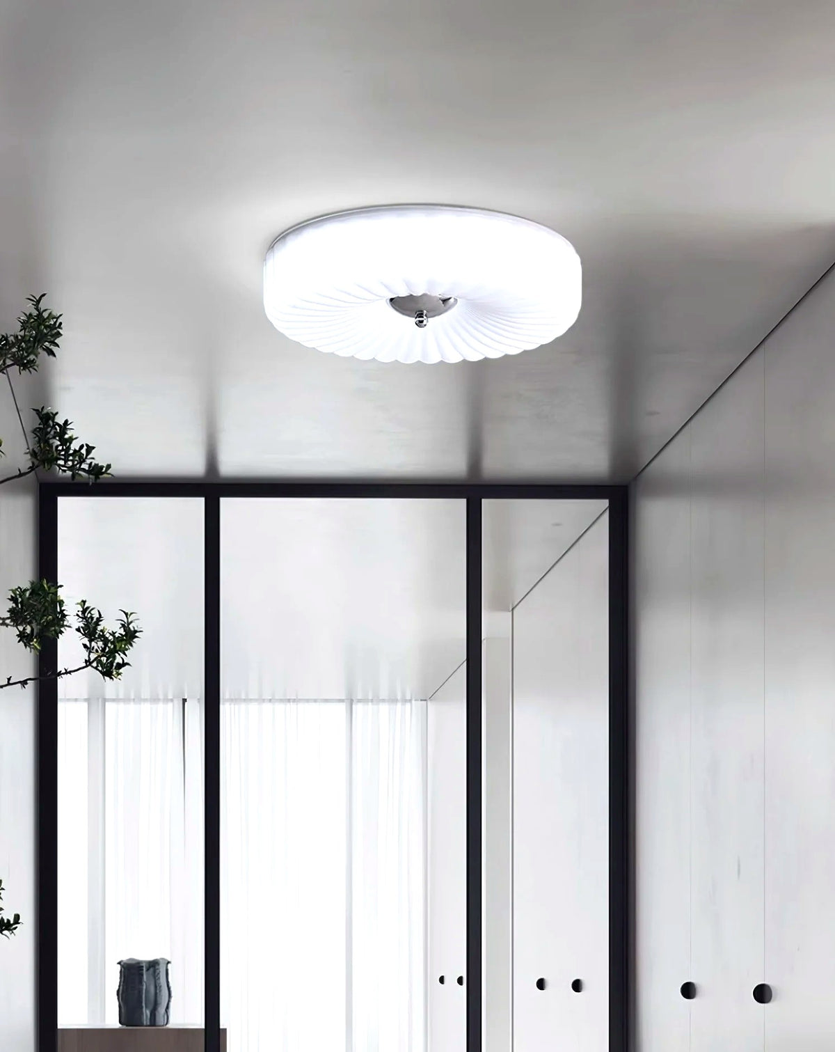 Plafonnier Encastré Verre Minimaliste, Design Épuré Discret Moderne