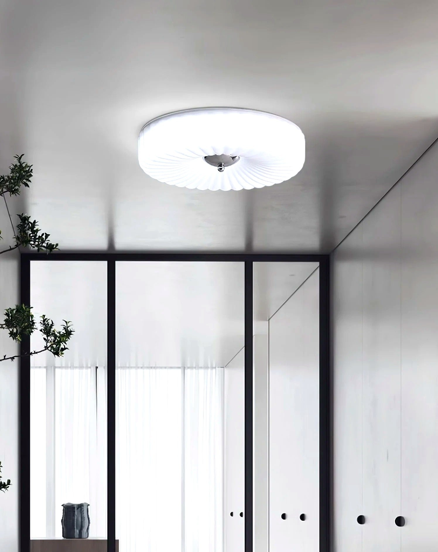 Plafonnier Encastré Verre Minimaliste, Design Épuré Discret Moderne