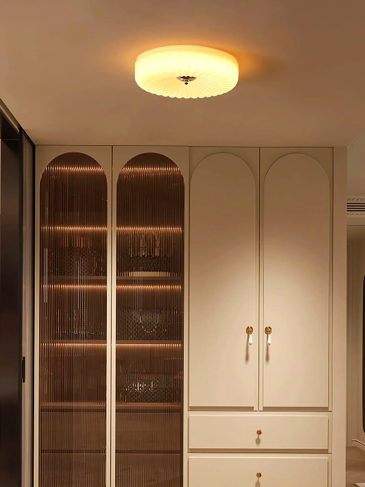 Plafonnier Encastré Verre Minimaliste, Design Épuré Discret Moderne