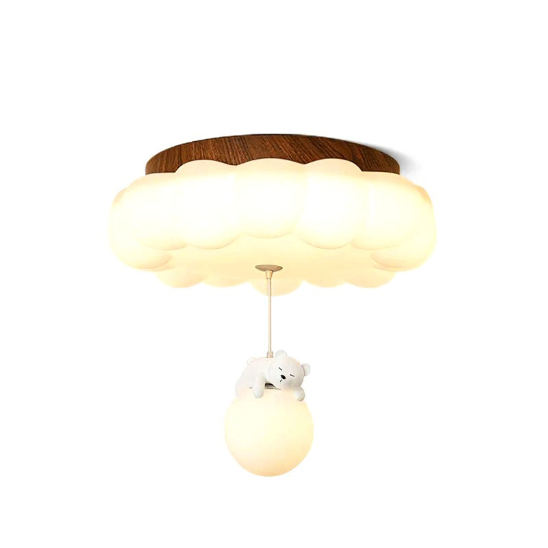 Plafonnier Enfant Ourson et Gâteau LED Blanc Chaud, Design Ludique