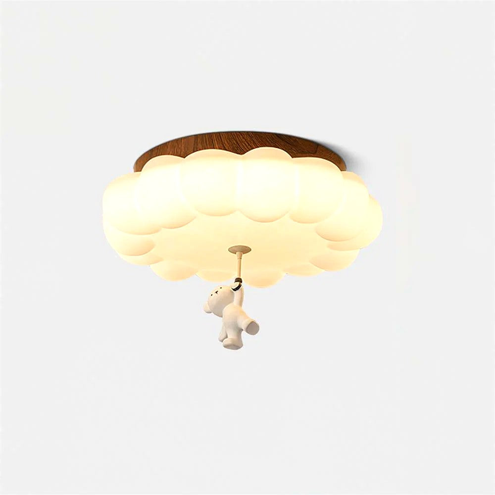 Plafonnier Enfant Ourson et Gâteau LED Blanc Chaud, Design Ludique