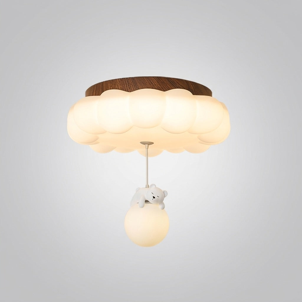 Plafonnier Enfant Ourson et Gâteau LED Blanc Chaud, Design Ludique