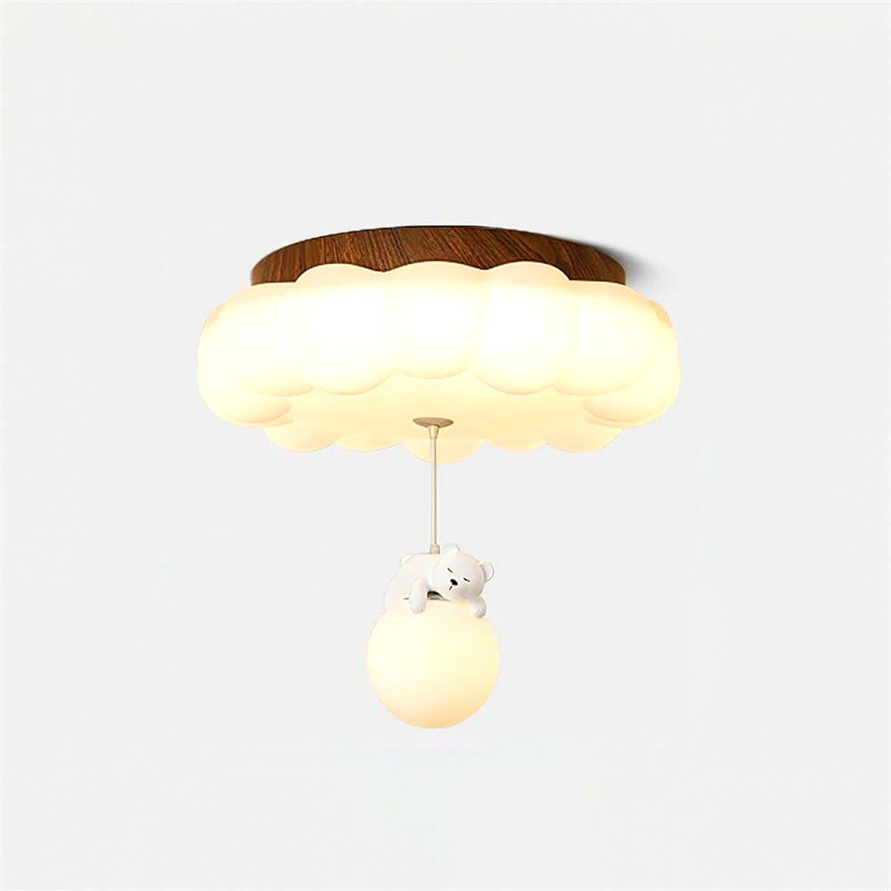 Plafonnier Enfant Ourson et Gâteau LED Blanc Chaud, Design Ludique