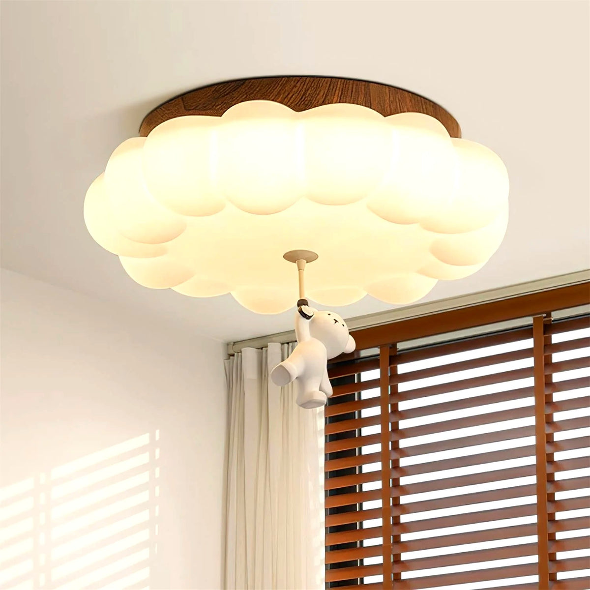 Plafonnier Enfant Ourson et Gâteau LED Blanc Chaud, Design Ludique