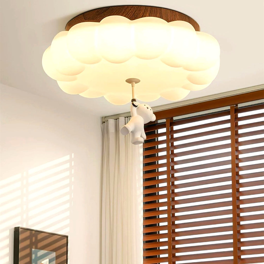 Plafonnier Enfant Ourson et Gâteau LED Blanc Chaud, Design Ludique
