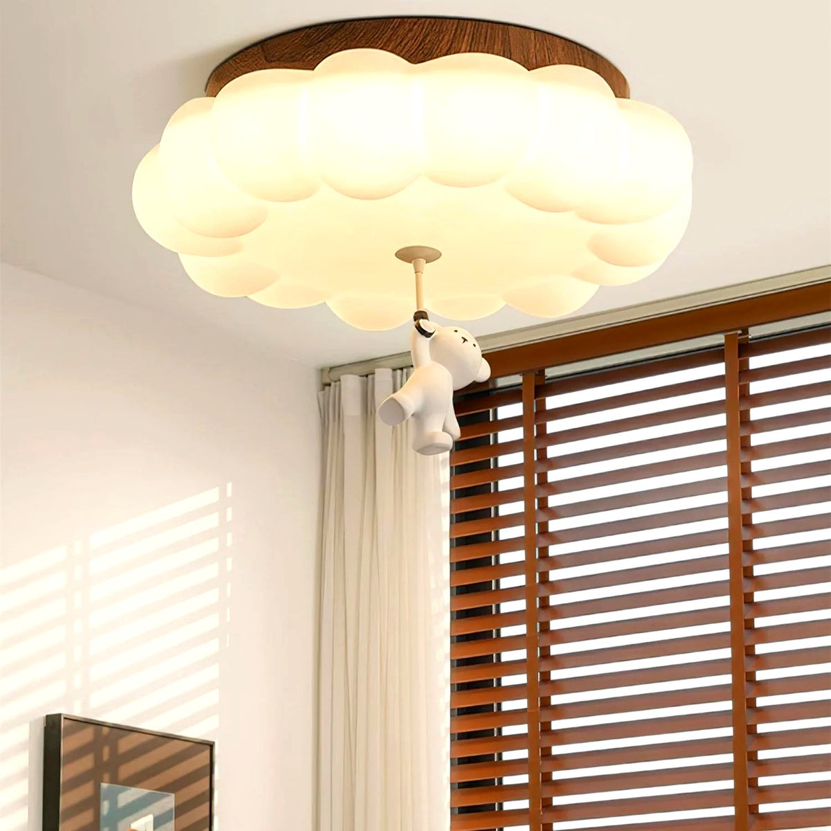 Plafonnier Enfant Ourson et Gâteau LED Blanc Chaud, Design Ludique
