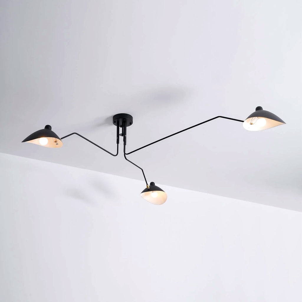 Plafonnier Industriel Bras Réglables Métal, Style Loft Atelier, Salon