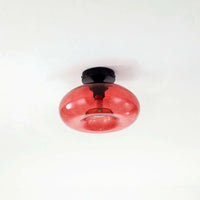 Plafonnier Industriel Ovale Métal Verre, Style Vintage Loft Urbain