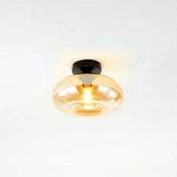 Plafonnier Industriel Ovale Métal Verre, Style Vintage Loft Urbain