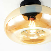 Plafonnier Industriel Ovale Métal Verre, Style Vintage Loft Urbain