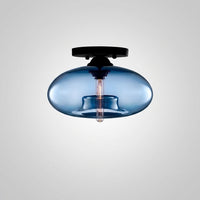 Plafonnier Industriel Ovale Métal Verre, Style Vintage Loft Urbain