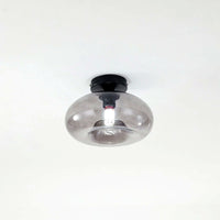 Plafonnier Industriel Ovale Métal Verre, Style Vintage Loft Urbain