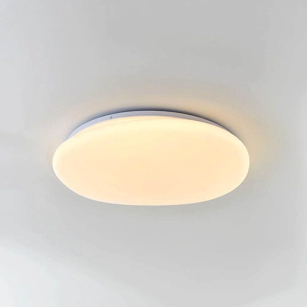 Plafonnier LED Galet Design Organique Blanc, Métal Moderne Apaisant