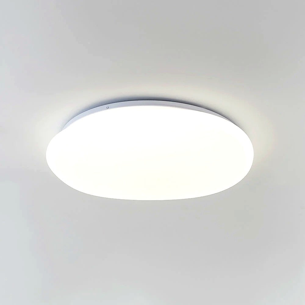 Plafonnier LED Galet Design Organique Blanc, Métal Moderne Apaisant