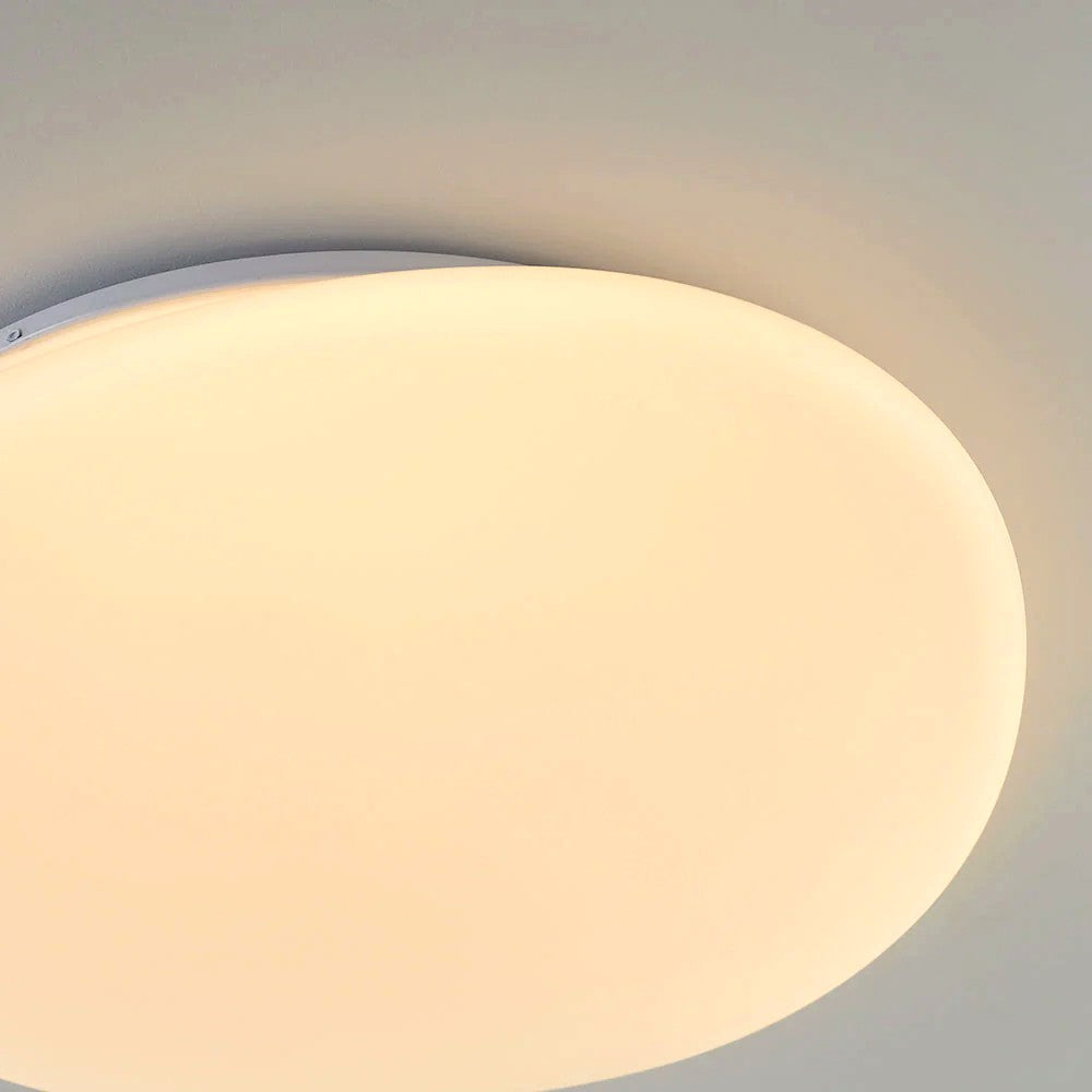 Plafonnier LED Galet Design Organique Blanc, Métal Moderne Apaisant